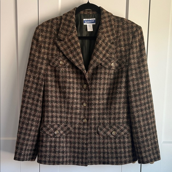 Pendleton Women's Checkered Wool Blazer | 12 - Picture 1 of 4